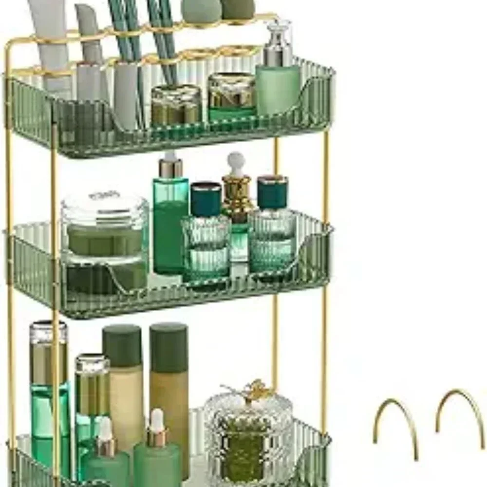 3 tier makeup organizer skincare storage shelf for vanity bathroom dresser